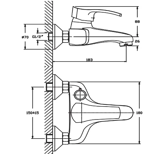 Смеситель для ванны Haiba FOCUS 009 EURO HB0126 - фото 2