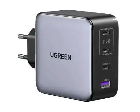 Зарядний пристрій Ugreen 200W GaN Nexode X764 4 порта 1U+3C (UGR-35539) EU вилка сірий - фото 1