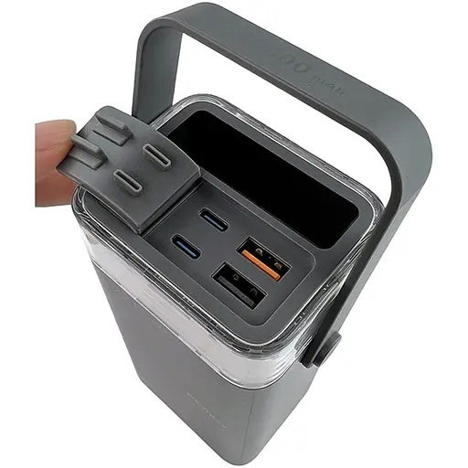 Павербанк Remax RPP-596 / 40000 мАг / до 22,5 Вт / USB-C+USB-A / PD+QC /з RGB ліхтариком / Сірий - фото 4