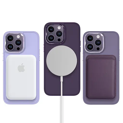 Чохол Epik TPU Bonbon Metal Style with MagSafe для Apple iPhone 16 Pro 6.3 Фіолетовий/Dark Purple - фото 3