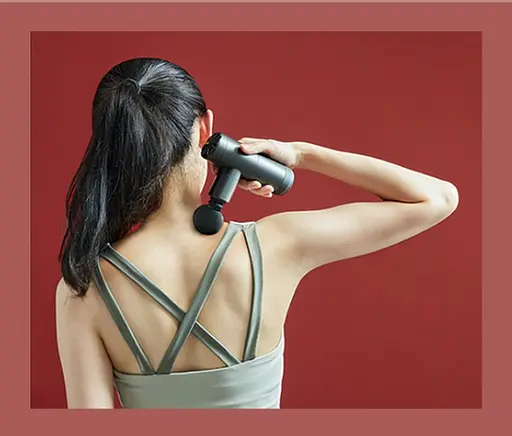 Перкусійний масажний пістолет Booster Mini X 2500mAh (6 насадок) з кейсом - фото 8