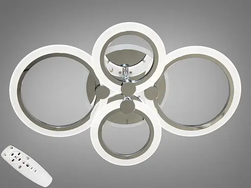 LED-люстра с диммером и цветной подсветкой, цвет хром, 80W - фото 1
