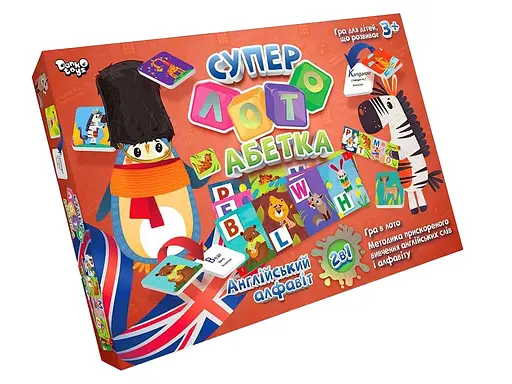 Настольная игра "Суперлото Алфавит" СЛА-01UЕ Danko Toys украинский/английский, в коробке (4823102806686) - фото 1