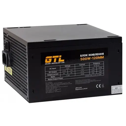 Блок живлення GTL 500W Gaming Star Black 80 Plus (GTLGS500BK) - фото 1