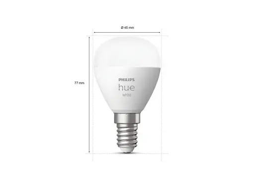 Розумні LED лампочки Philips Hue E14 White P45 470лм 40Вт 5.7W, ZigBee, Bluetooth, Apple HomeKit, 2 шт - фото 6