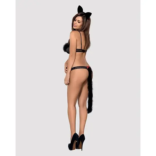 Еротичний костюм гепарду Obsessive Gepardina 3 pcs costume чорний S/M - фото 4