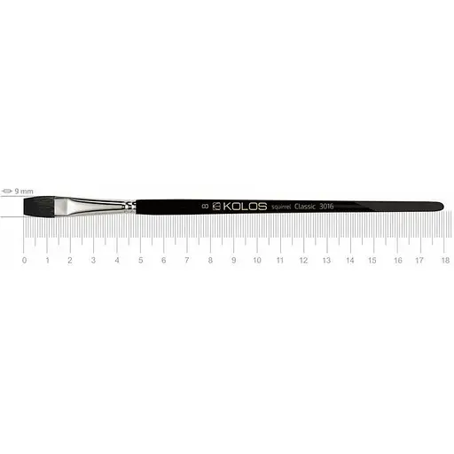 Пензель білка плоска Classic 3016 № 8 коротка ручка Kolos