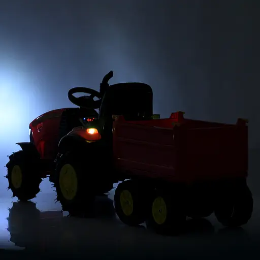 Дитячий електротрактор Bambi з причепом M 4619ABLR-3, червоний — потужний, музичний, на гумових колесах - фото 3