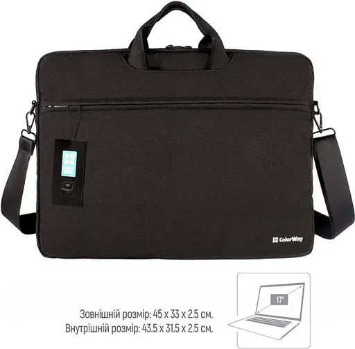 Сумка для ноутбука ColorWay 17.3" Casual Black (CW-LBC173-BK) - фото 4