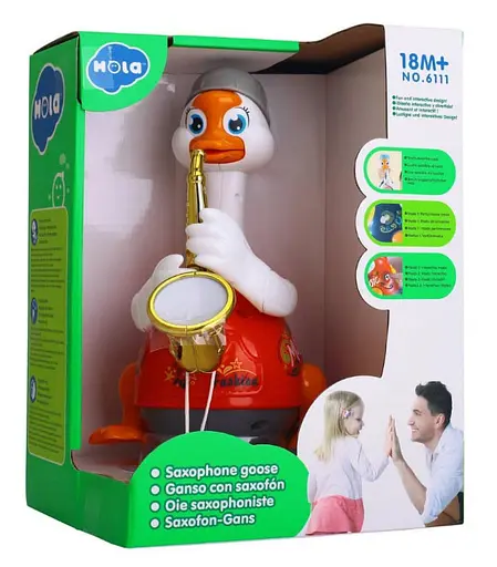 Гусь-саксофонист Hola Toys 6111-red Музыкальная игрушка Красный - фото 7