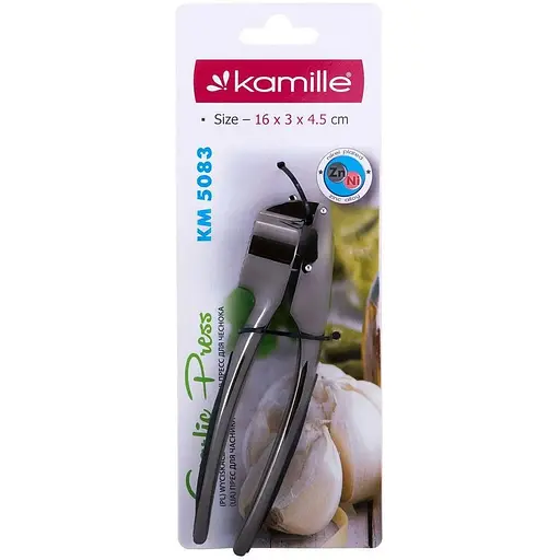 Прес для часнику Kamille із цинкового сплаву з TPR вставками 16х3х4.5 см (KM-5083) - фото 5