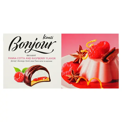 Десерт Konti Bonjour зі смаком Паннакотта та малина, 232 г (878496) - фото 3