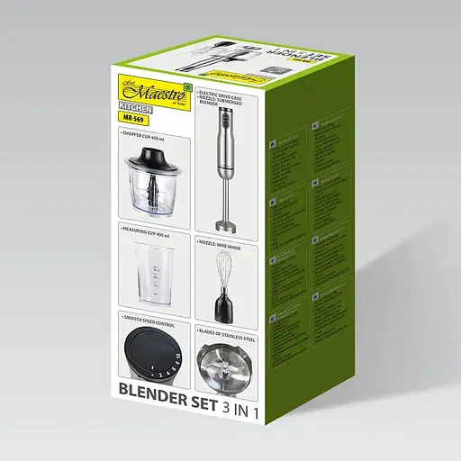 Заглибний блендер Maestro MR-569, 1000Вт Чорний/Сірий - фото 3