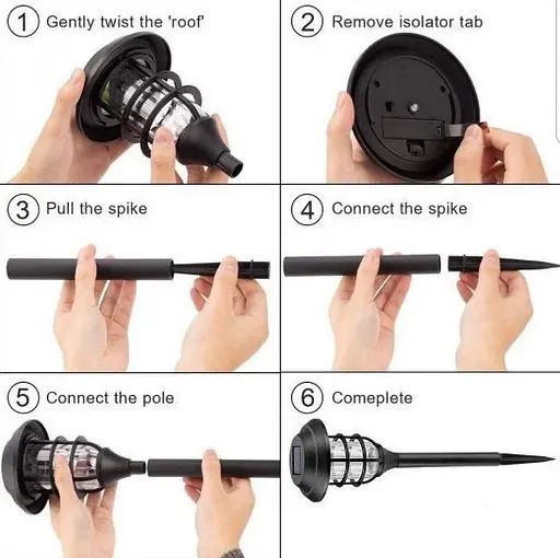 Вуличні садові сонячні світильники Solar Lawn Lamp X20 6 шт. на сонячних батареях підсвічування газону - фото 6