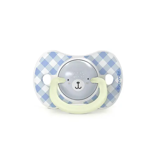 Пустушка фізіологочна нічна Suavinex Night and day набір: 2 шт., 0-6 місяців блакитна з малюнком (309098) - фото 4