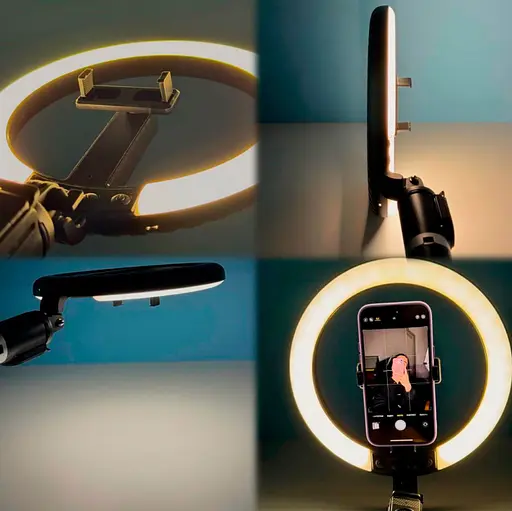 Монопод трипод бездротовий XO PRO Series P220Q LED LAMP AL 2.3 м з Bluetooth-комплексом ДК і лампою Чорний - фото 5