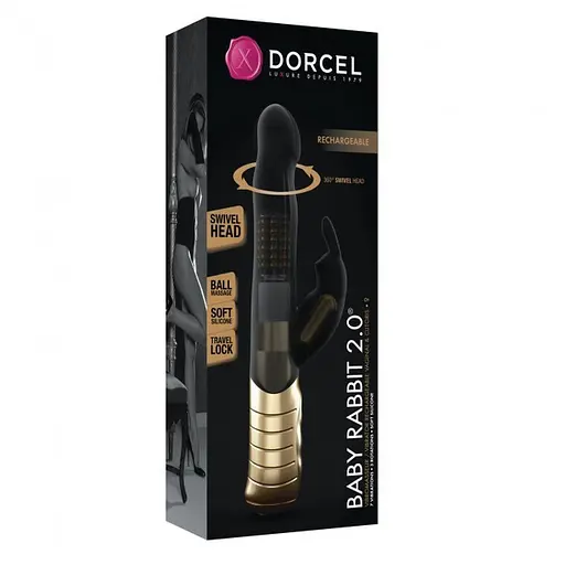 Вібратор-кролик Dorcel Baby Rabbit Gold 2.0 22 см чорний - фото 9