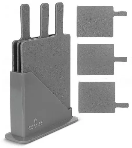 Набір обробних дощок Edenberg EB-11982 на підставці 3 шт. Сірі - фото 3