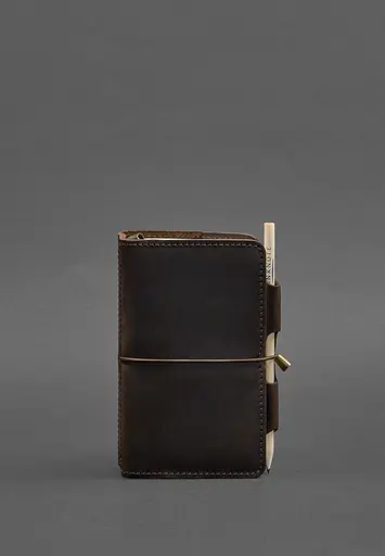 Шкіряний блокнот (Софт-бук) 3.0 темно-коричневий - фото 2