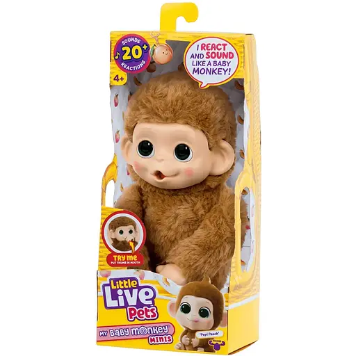 Інтерактивна іграшка Moose Little Live Pets Мавпеня Пепі Піч бежева (26766) - фото 4