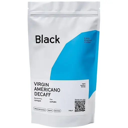 Кофе молотый Fresh Black Virgin Americano Decaff эспрессо 200 г