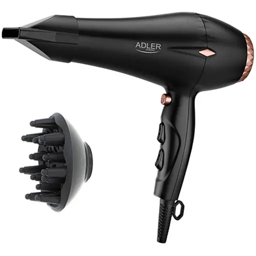 Фен з іонізацію Adler AD 2244 2000W ION + дифузор + двигун змінного струму - фото 1