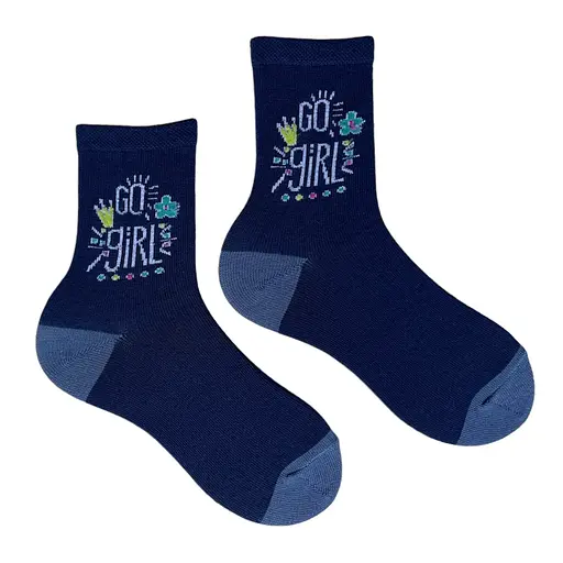 Шкарпетки дитячі "GO GIRL" з індійської бавовни 413016 - фото 1