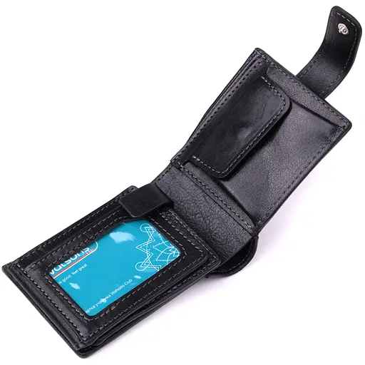 Стильное портмоне из люксовой зернистой кожи флотарий Grande Pelle 12х9х3 см acs0029594 - фото 6