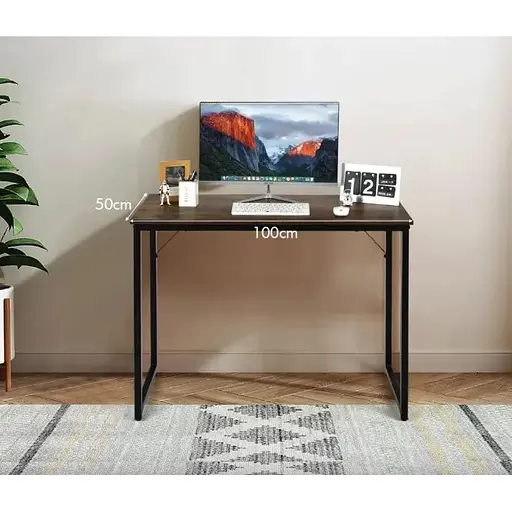 Письменный стол Costway Homart со стальным каркасом коричневый - фото 7