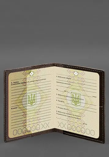 Кожаная обложка для военного билета с карманами 7.2 темно-коричневая - фото 5