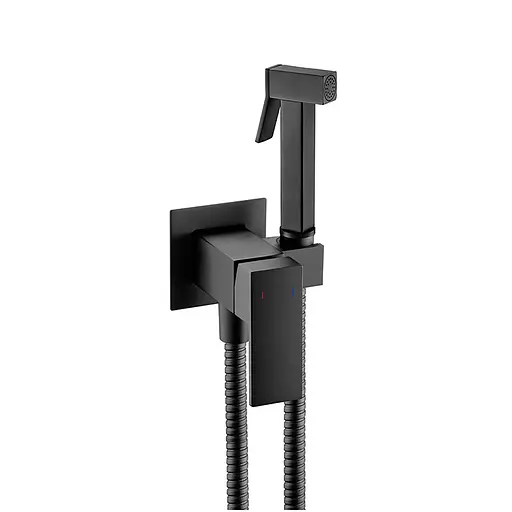 Набір гігієнічного душу прихованого монтажу VBI Loreno black VBI-050205BL, Чорний матовий - фото 1