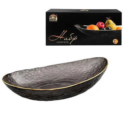 Набор салатников S&T 2шт. агат золотой кант (9297-2) - фото 1