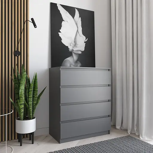 Комод Vays R-4, на 4 шухляди без ручок, ЛДСП 80×40×98 см - для дому, офісу, вітальні, спальні - фото 3