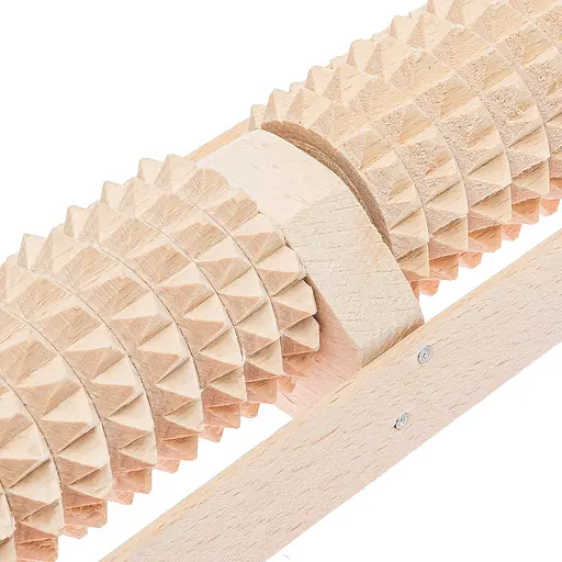 Масажер для ніг дерев'яний зубчастий на 2 ролики для двох ніг 25х7х5 см, Woodly 84979 - фото 6