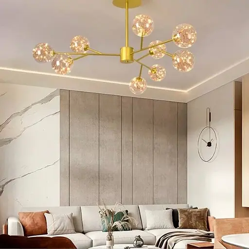 Люстра з вбудованими світлодіодами на 9 плафонів Line.F AOC 19/9 AB LED - фото 5