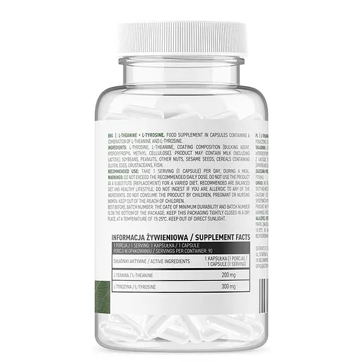 Амінокислота OstroVit Vege Theanine + Tyrosine, 90 вегакапсул - фото 2