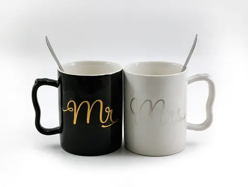 Набір кухлів порцелянових Interos MR&Mrs LOVE 300 мл 2 шт (445-13) - фото 2
