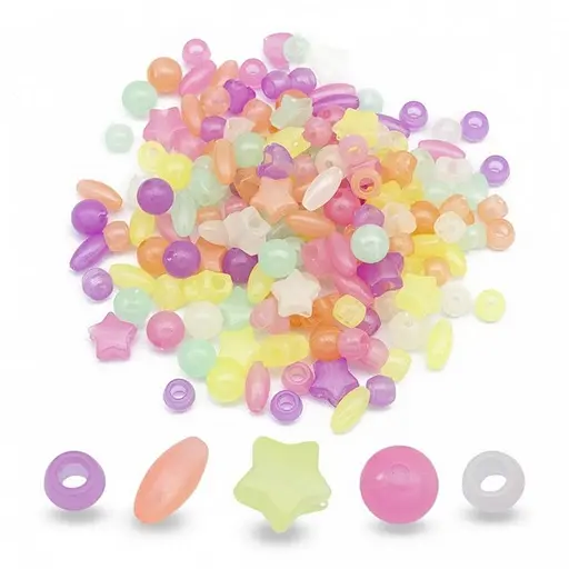 Декоративні намистинки для творчості Флуоресцентні Dom Busin УТ100031615 в упаковці 130 шт - фото 1