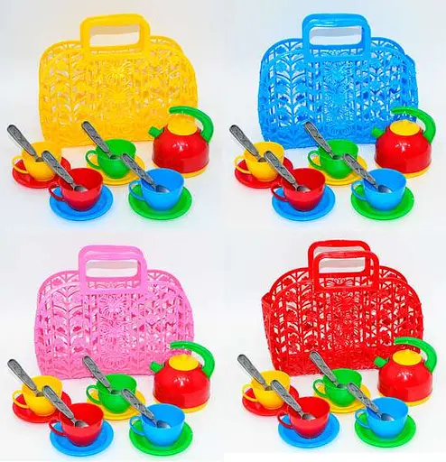 Корзинка с набором посуды 25×21.5×11 см ТехноК 1608 (4823037601608) Микс - фото 2