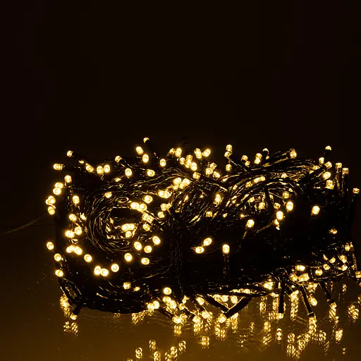 Новорічна гірлянда Різдвяна фея Garlando Pro CF500L50MBY 50 м 500 LED чорний дріт Жовтий 