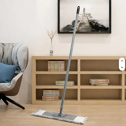 Плоская швабра с микрофибровой насадкой для мытья пола Серый 88131 - фото 3