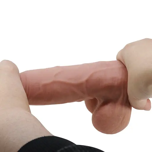 Фалоімітатор Baile Sliding Skin Bendable 8.5'' 21.8 см коричневий - фото 9