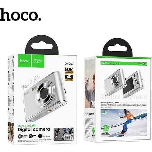 Фотоапарат Hoco DV203 Dual-Lens Digital Camera White (637657) [153430] - фото 4