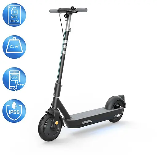 Електросамокат OKAI ES30-NEON PRO чорний 10", 350(700)W, 14. 7Ah, 80km, 25km\h, 25%, NFC, App, 21kg - фото 1