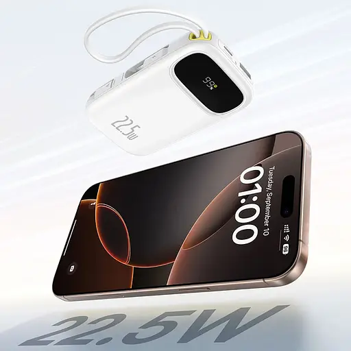 Зовнішній акумулятор Baseus Power Bank EnerFill FC31 Dual-Cable 10000mAh 22.5W (PPQD3-1022D) White - фото 4