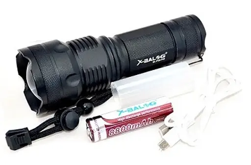 Ліхтар ручний X-Balog BL-P09-P50 zoom +18650 + microUSB + 5 режимів - фото 4