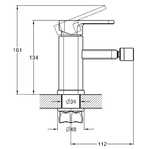 Змішувач для біде Troya NOD2-A188 одноважільний Хром 30412 - фото 2