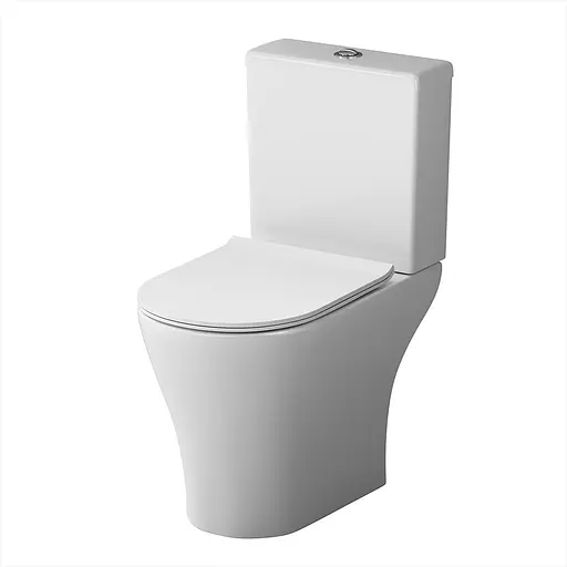 Унітаз-компакт Damixa Sirius безобідковий з сидінням мікроліфт білий DX86C8600SC, Білий - фото 1