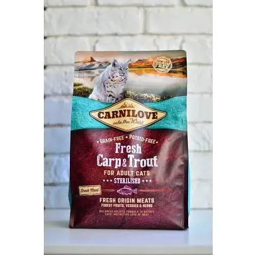 Сухой корм Carnilove Fresh Carp & Trout для стерилизованных кошек рыба 6 кг - фото 8