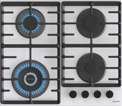 Варильна поверхня Gorenje газова на склі, 60см, чавун, білий - фото 7